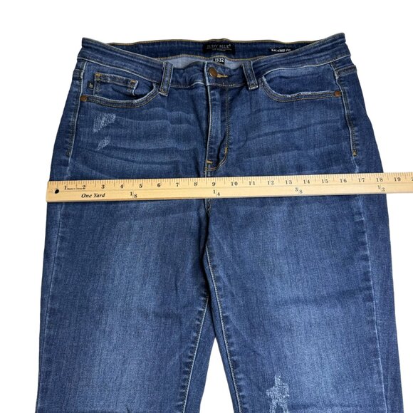 Judy Blue Jeans Sz 32 Relaxed Fit High‎ Rise Dark Wash Stretch 32x27 - Picture 14 of 16